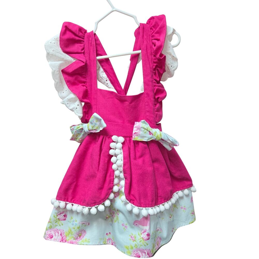 Runaway Pony Los Angeles NWT Pinafore Dress Child 2T Pink Floral